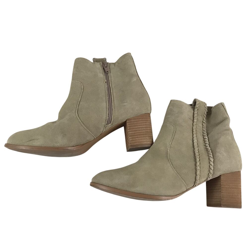 Ankle Boot Coconuts by Matisse Anthropologie Sz 10 Beige Faux Suede Heels Bootie - Picture 2 of 8